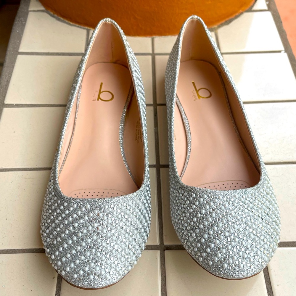 Ballet Flats Baba-14 Siver Sparkle Shoes Womens 7 M